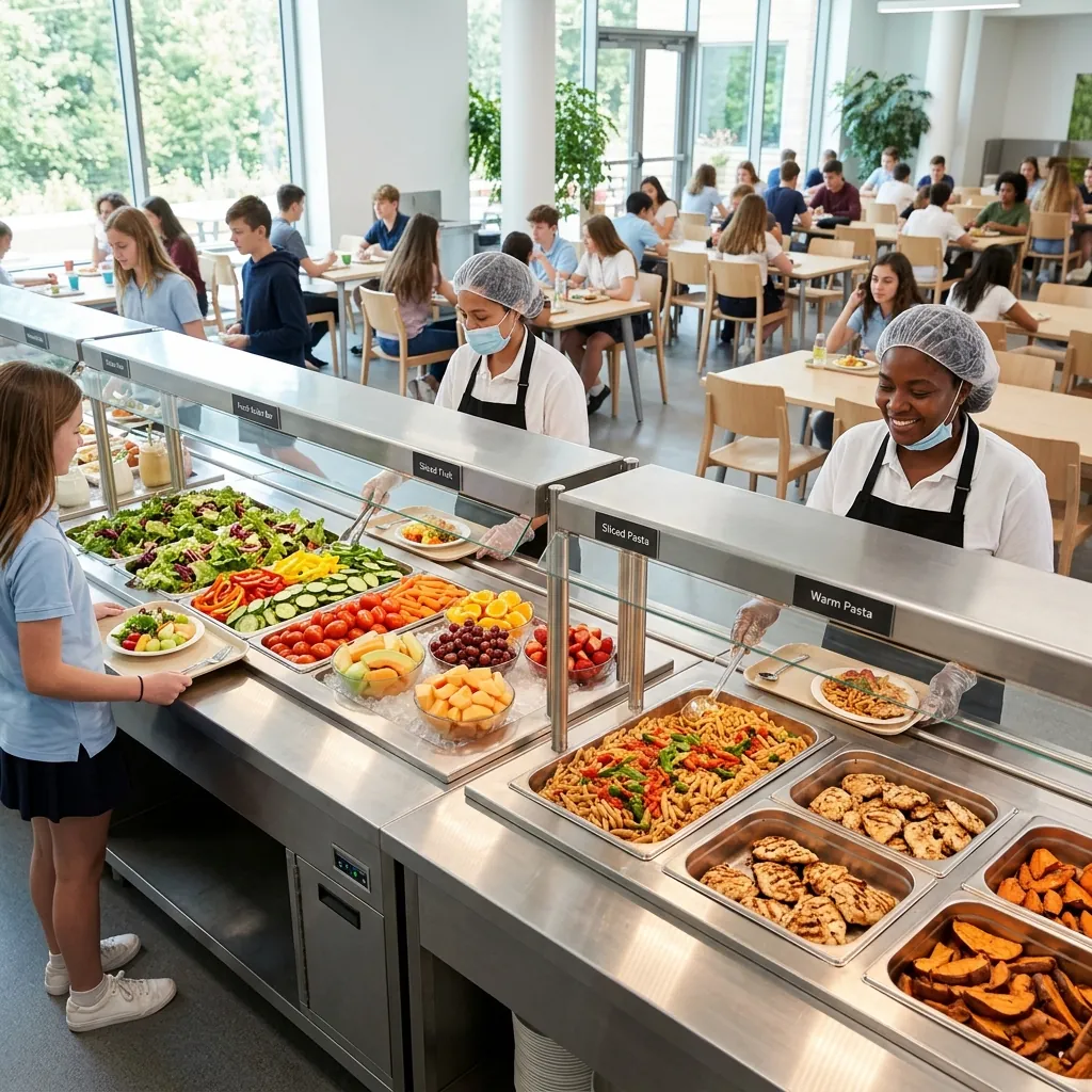 Nutritious institutional meal serving tray set