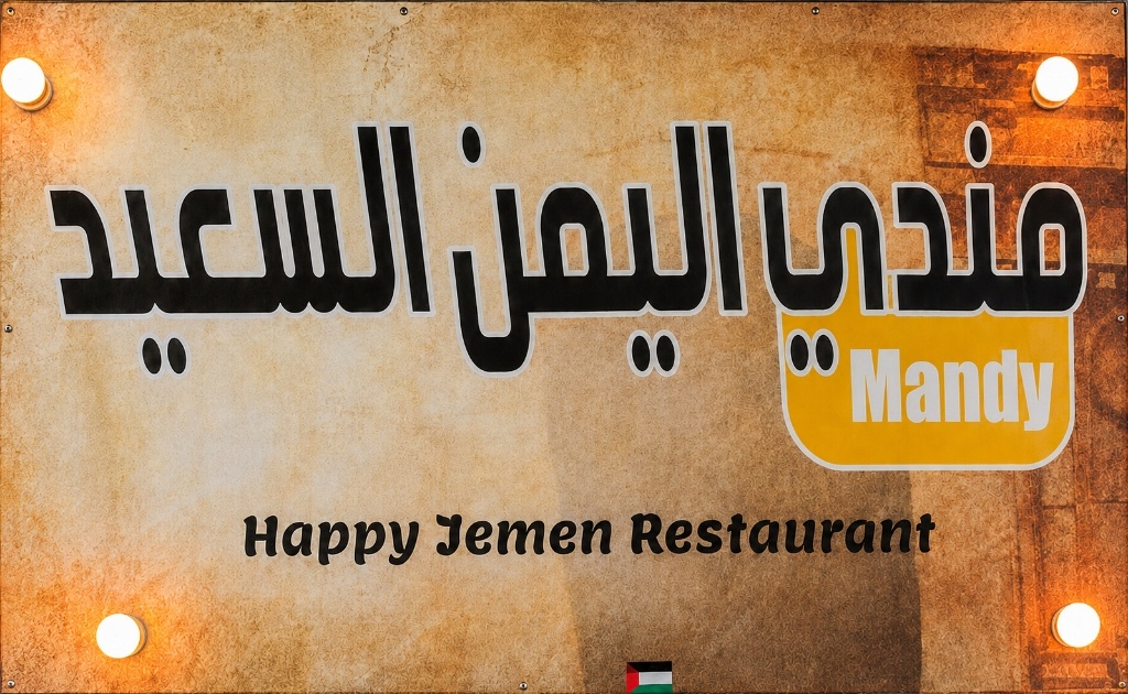 Schild von Mandy Happy Jemen Restaurant in der Wildenbruchstraße in Berlin